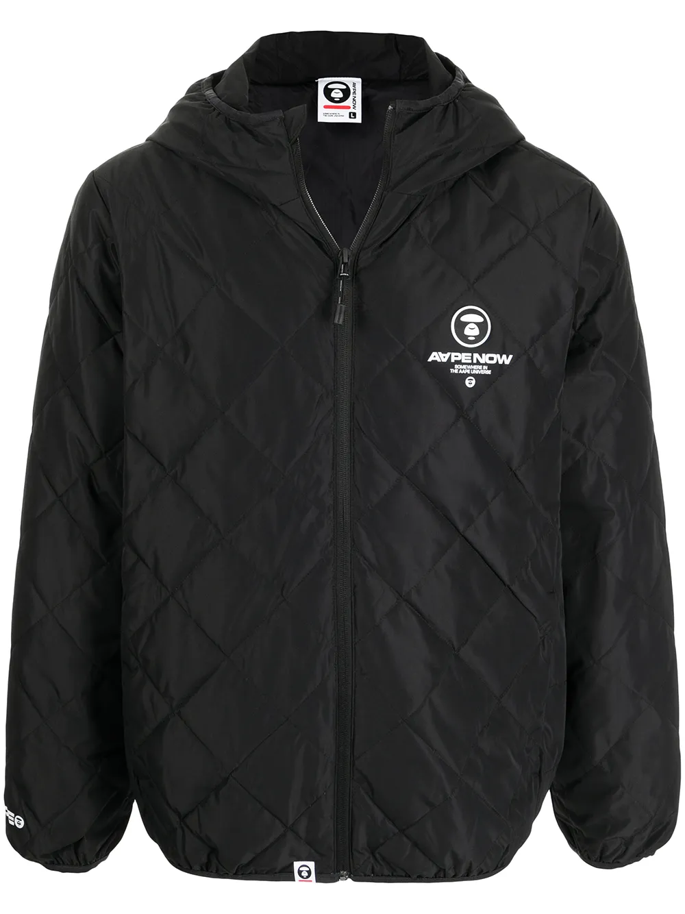 

AAPE BY *A BATHING APE® quilted-finish hooded jacket - Negro