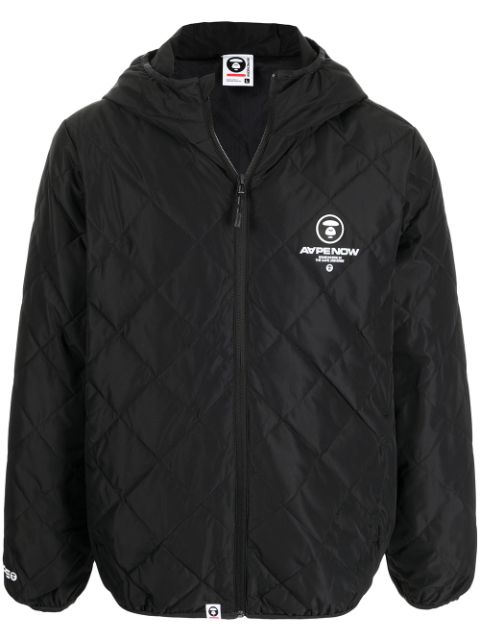 AAPE BY *A BATHING APE® quilted-finish hooded jacket