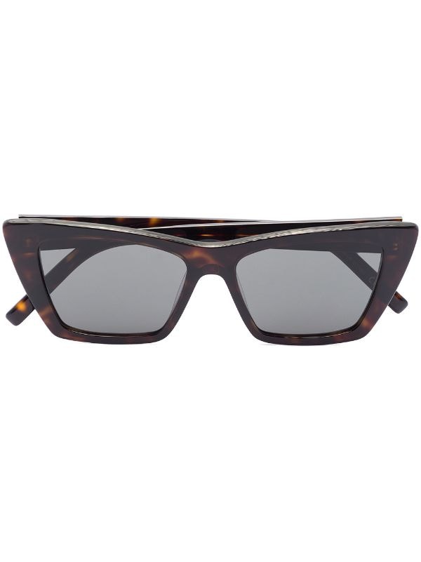 Saint Laurent Eyewear leopard-print rectangle-frame Sunglasses - Farfetch