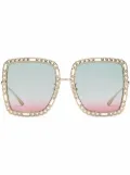 Gucci Eyewear chain-link frame sunglasses - Blue