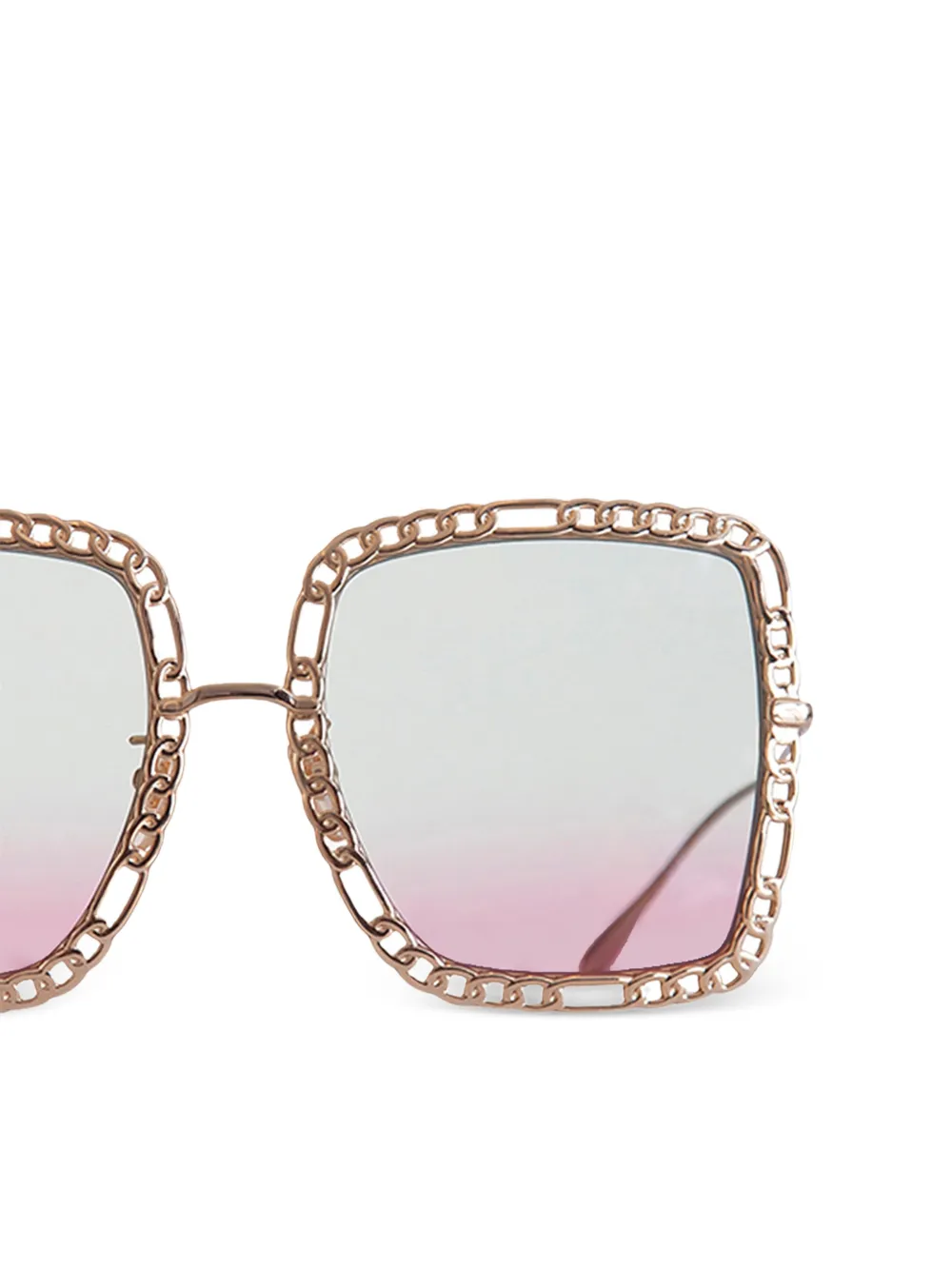  Gucci Eyewear Chain-link Frame Sunglasses - Blue 
