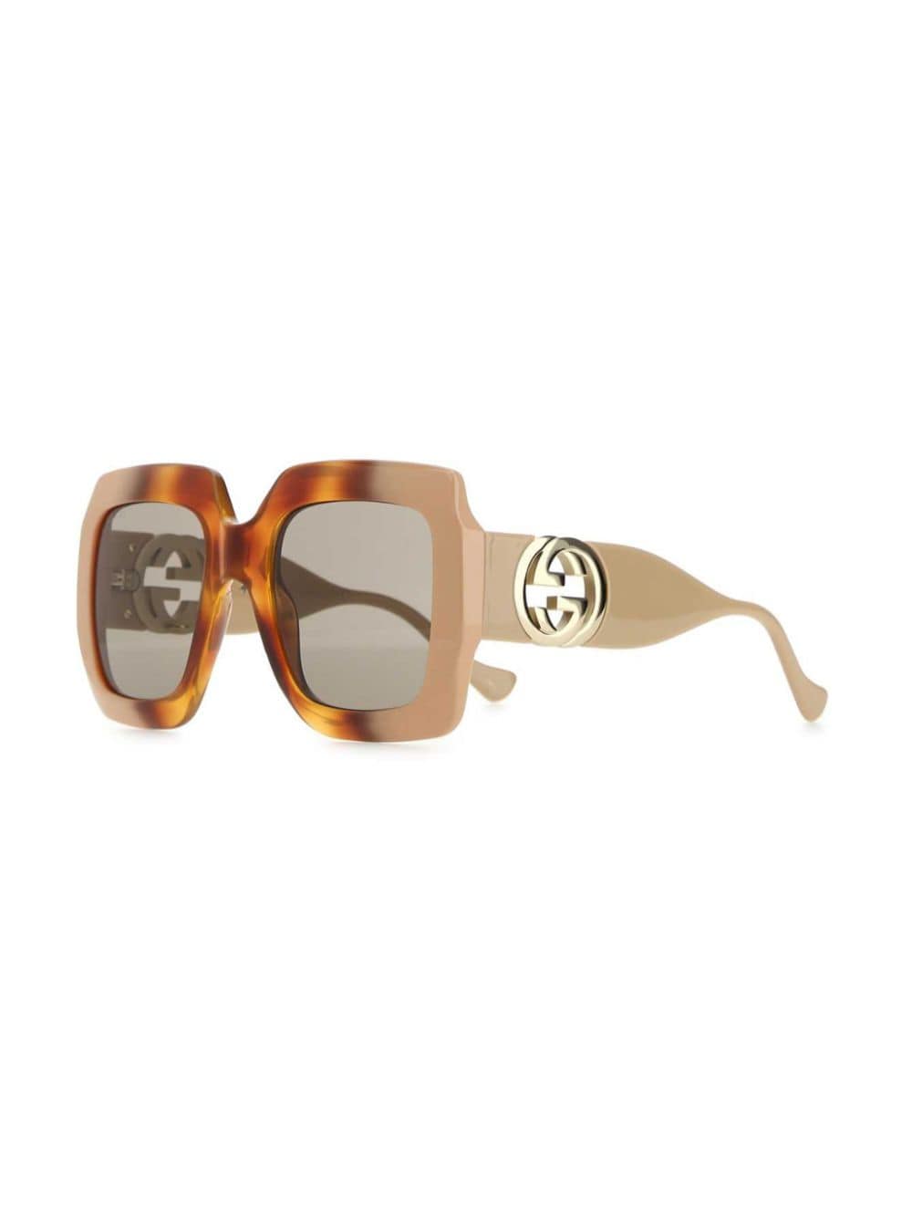 Gucci Eyewear Zonnebril met vierkant montuur - Bruin