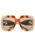 Gucci Eyewear chain-strap square sunglasses - Brown