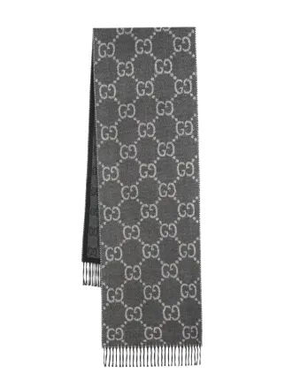 Gucci GG-jacquard Scarf | Grey | FARFETCH