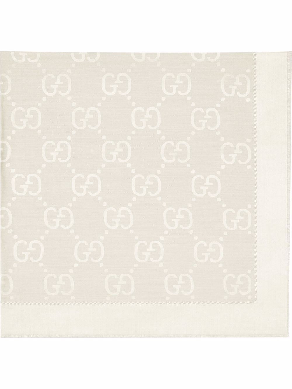 Gucci Patterned-jacquard Silk Scarf In White