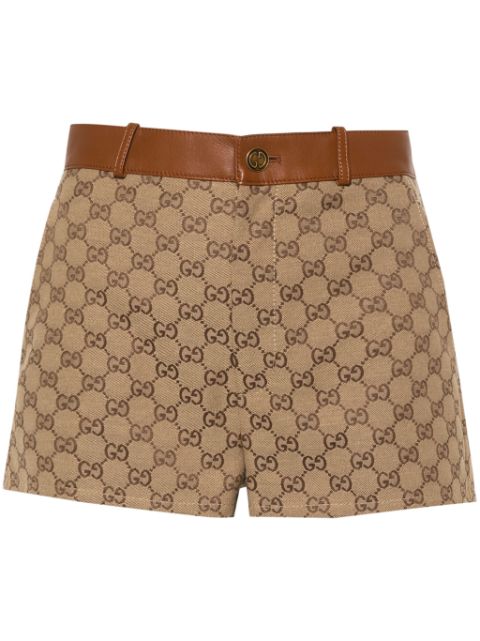 Gucci GG-canvas leather-trim shorts