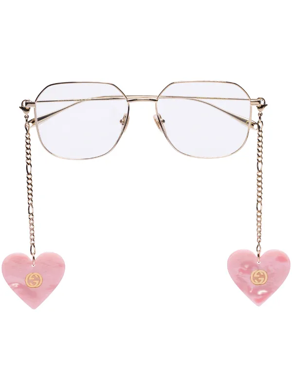 Gucci Eyewear heart-charm cat-eye Sunglasses - Farfetch