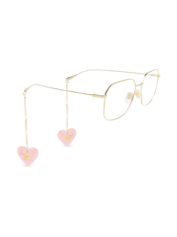 Gucci Eyewear ハート スクエア眼鏡フレーム 通販 - FARFETCH