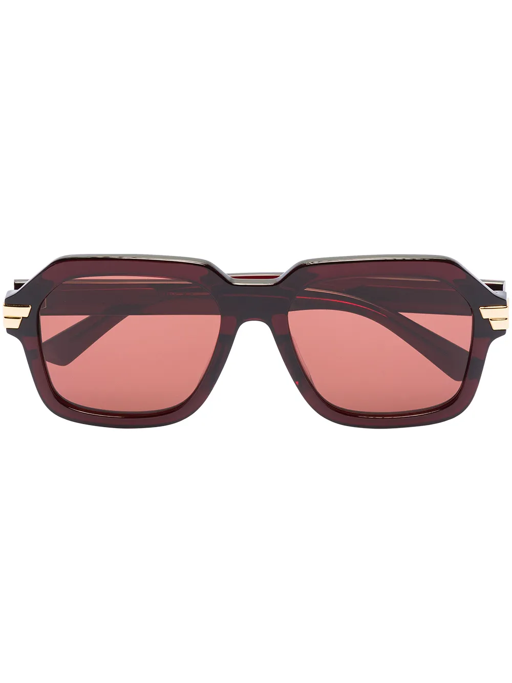 

Bottega Veneta Eyewear lentes de sol con armazón cuadrada oversize - Rojo