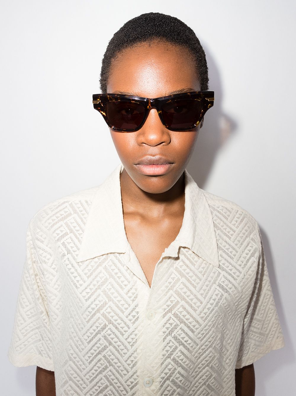 Image 2 of Bottega Veneta Eyewear Mitre square-frame sunglasses