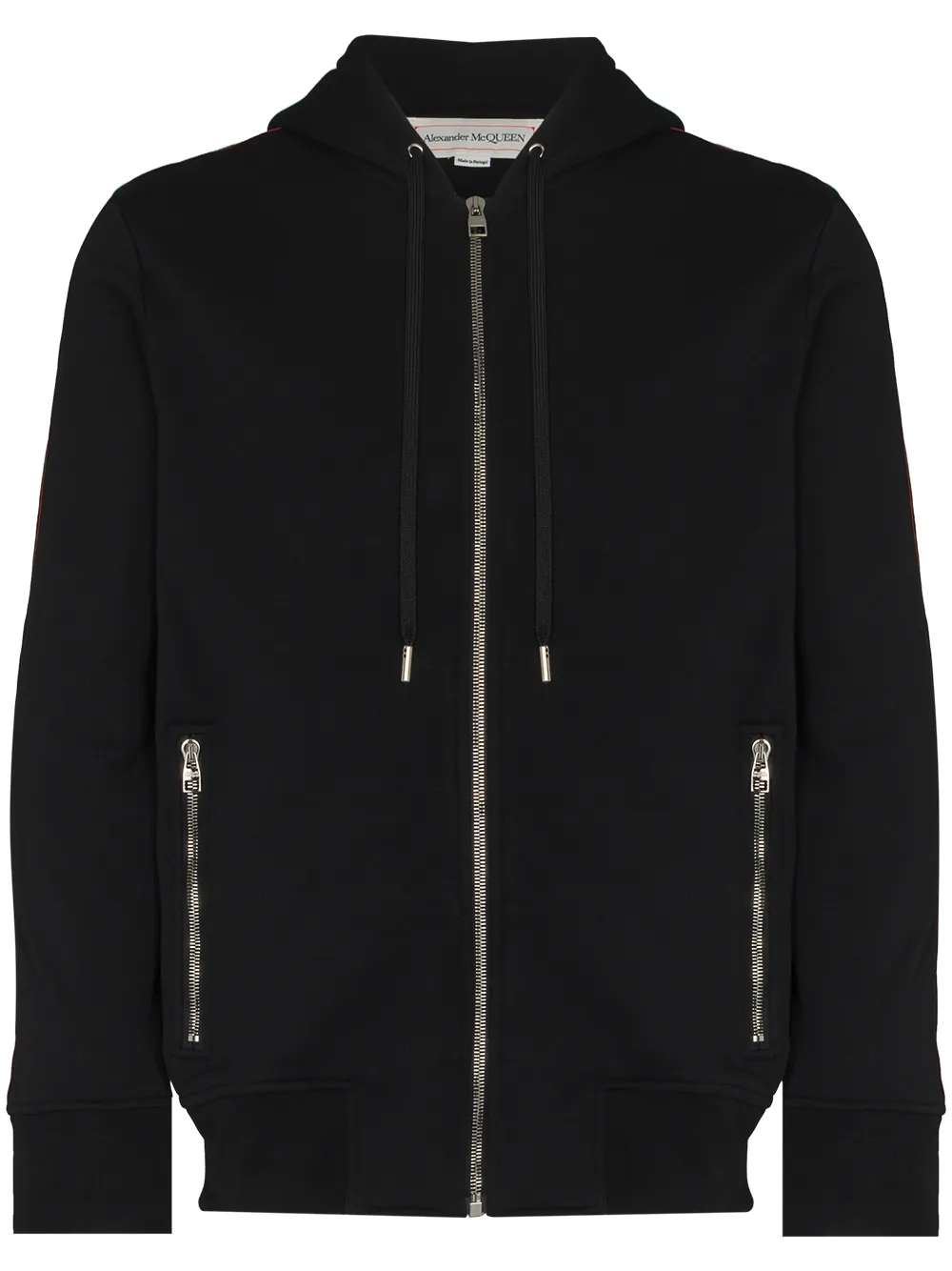 

Alexander McQueen hoodie con franja del logo - Negro