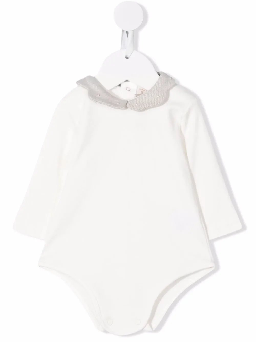 

La Stupenderia organic cotton collared romper - White