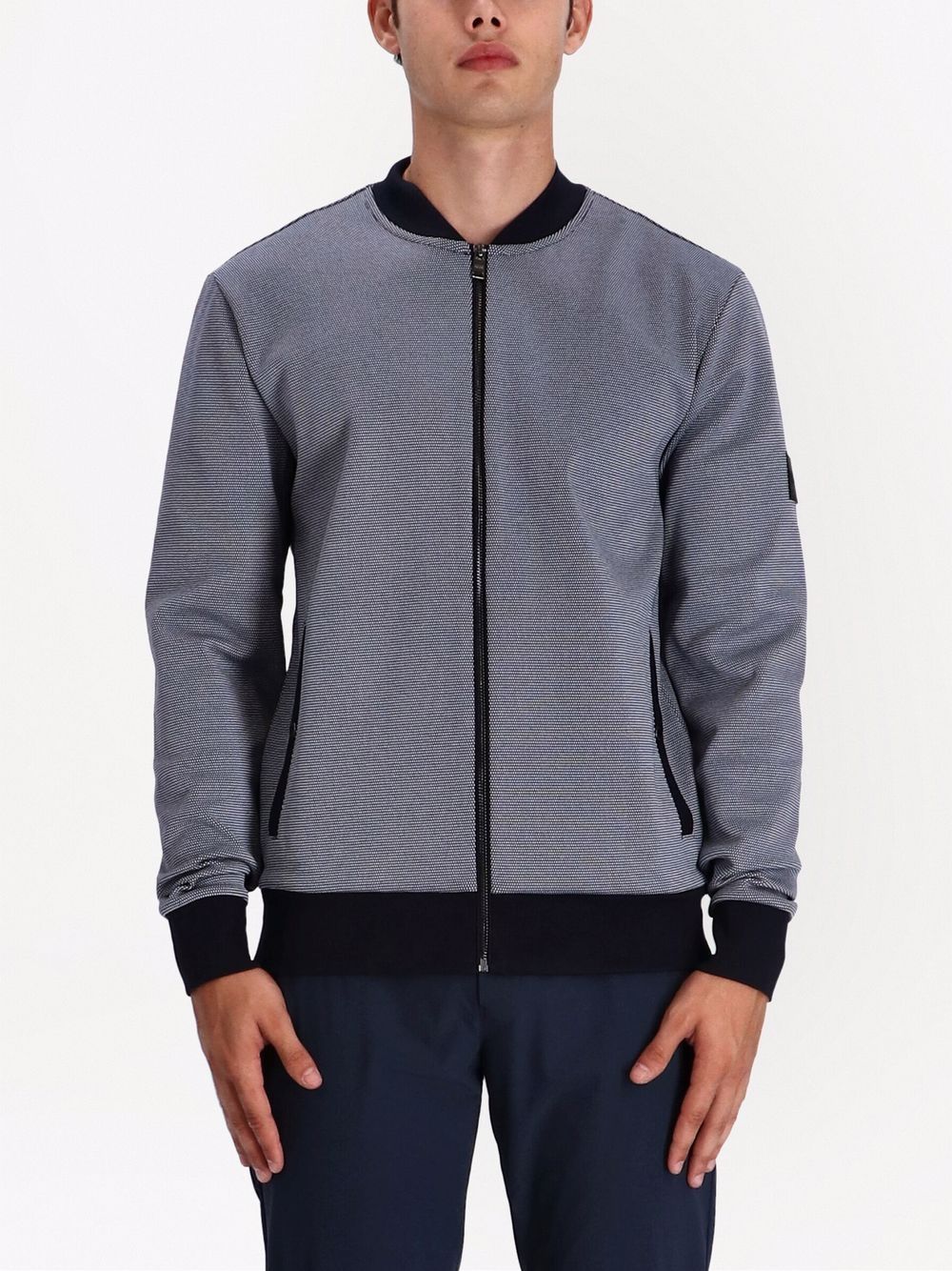 BOSS Jacquard logo-patch Bomber Jacket - Farfetch