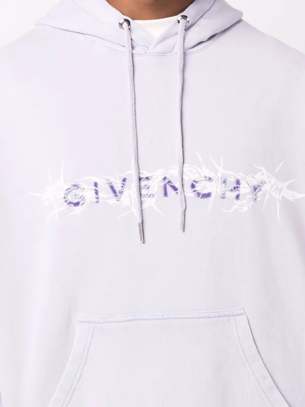 Givenchy Barbed Wire Printed Hoodie | Purple | FARFETCH