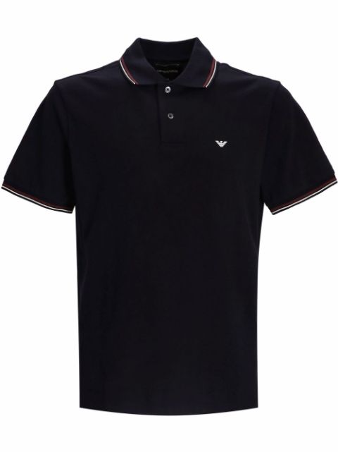 Emporio Armani embroidered-logo short-sleeved polo shirt Men