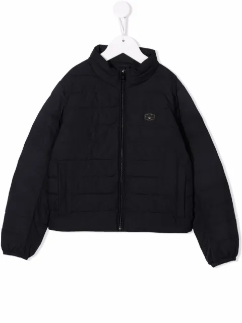 Emporio Armani Kids جاكيت بشارة شعار على الصدر