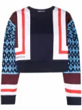 Valentino Garavani V-print cropped sweatshirt - Blue