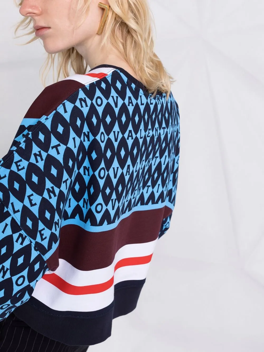 Valentino Garavani Sweater met V-print Blauw
