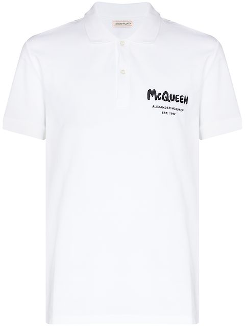 Alexander McQueen playera tipo polo con graffiti del logo