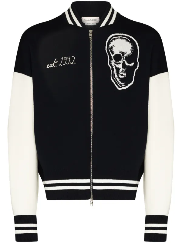 Alexander McQueen Skull Patch Bomber Jacket - Farfetch