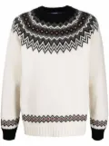 Junya Watanabe MAN fair isle intarsia-knit wool jumper - White