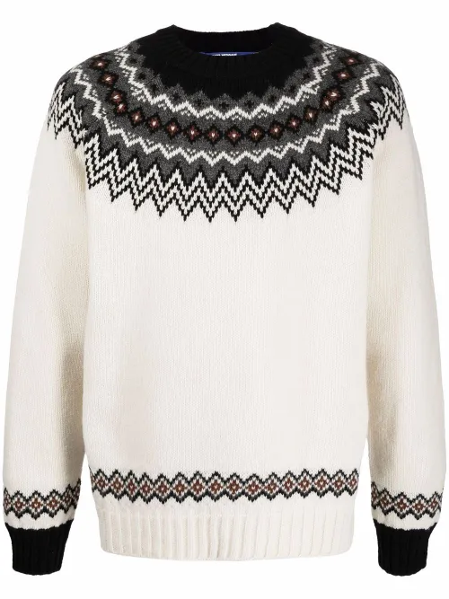 Pull en maille Fair Isle à encolure ras du cou - Junya Watanabe MAN - Modalova