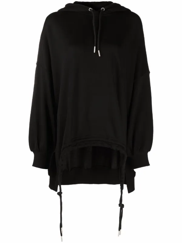 drawstring hem moletom com capuz