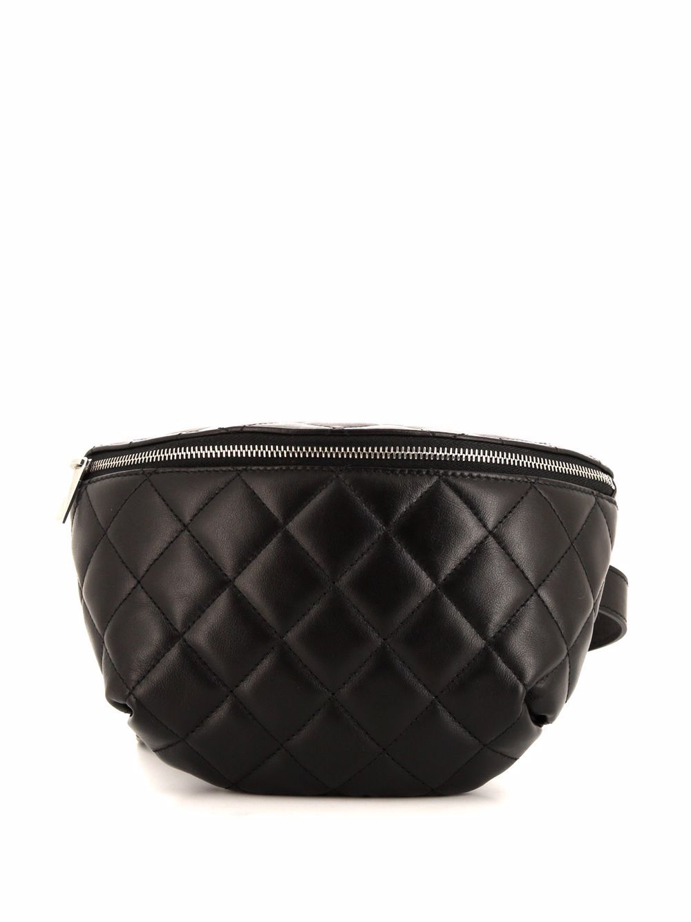 Pre-owned Chanel 2019 Diamond-quilted Belt Bag In Black