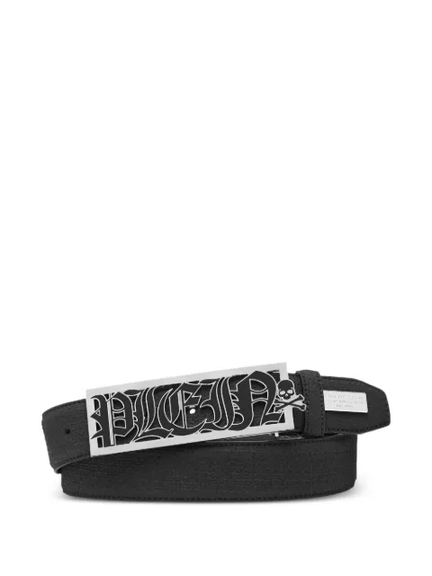 Philipp Plein logo-plaque leather belt