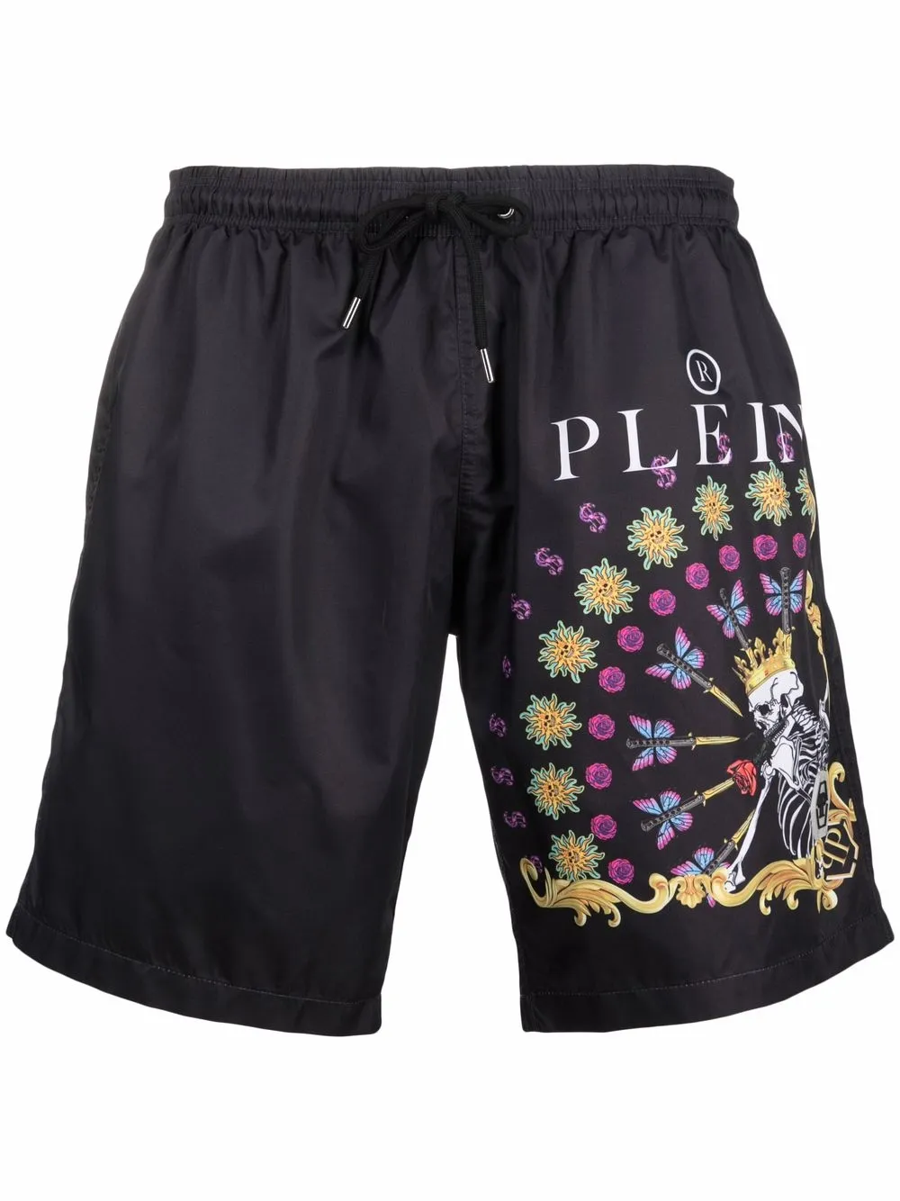 фото Philipp plein плавки-шорты с принтом skeleton