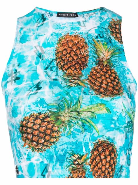 Philipp Plein Pineapple Skies crop top Women