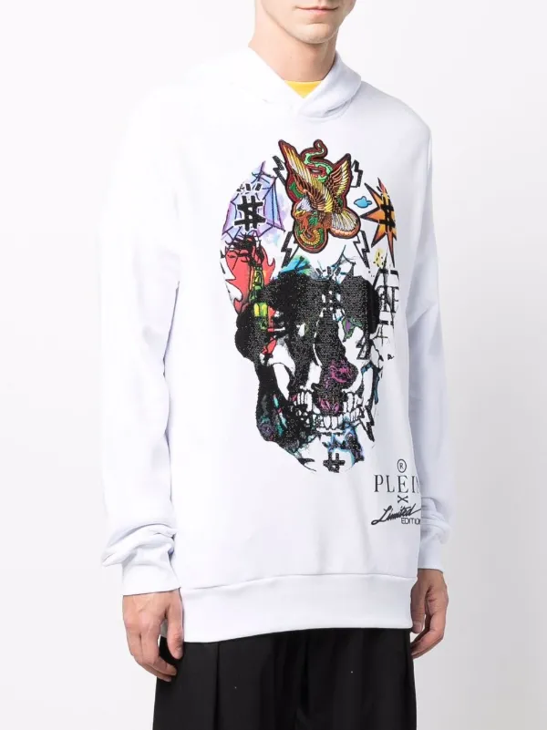パーカー・フーディ Philipp Plein Graphic Print Hoodie With Hooded Neckline Hoody Full Zip Jacket Tattoo | Philipp Plein
