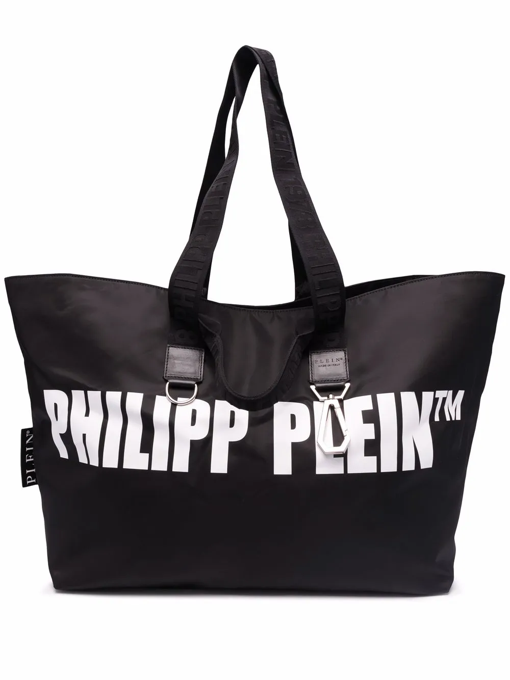 philipp plein sac à main à logo imprimé - noir