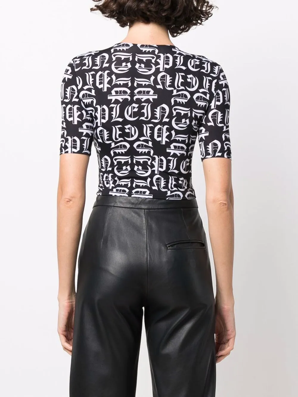 фото Philipp plein укороченная футболка gothic plein с круглым вырезом