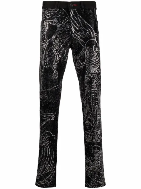 Philipp Plein Skeleton Tattoo straight-leg jeans 