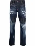 Philipp Plein Super Straight bandana-print jeans - Blue