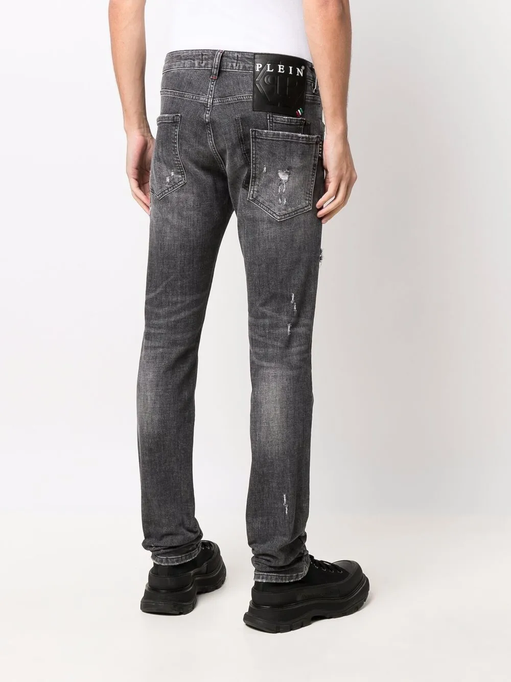 фото Philipp plein прямые джинсы с эффектом потертости