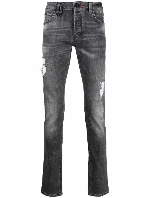 Philipp Plein Distressed straight-leg 