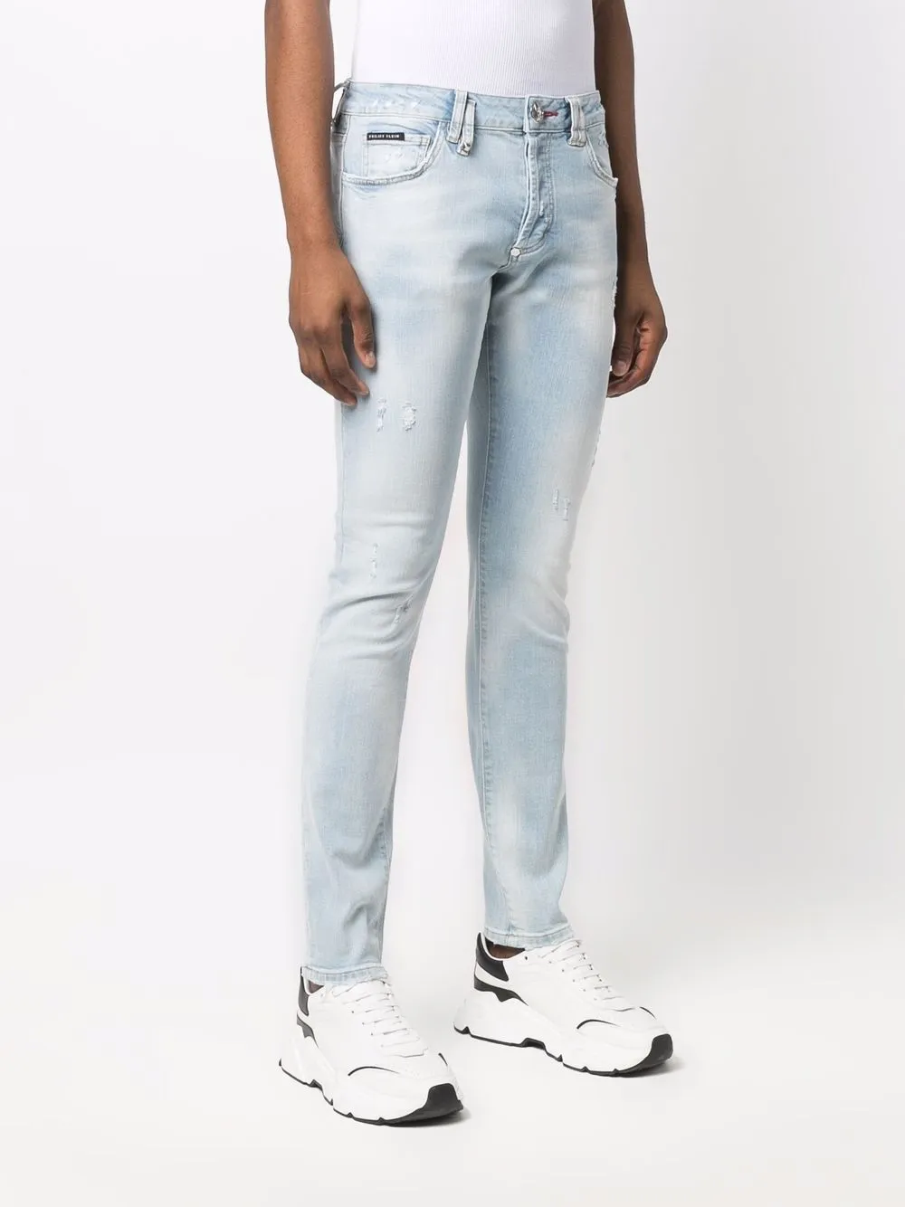 фото Philipp plein джинсы super straight с эффектом потертости