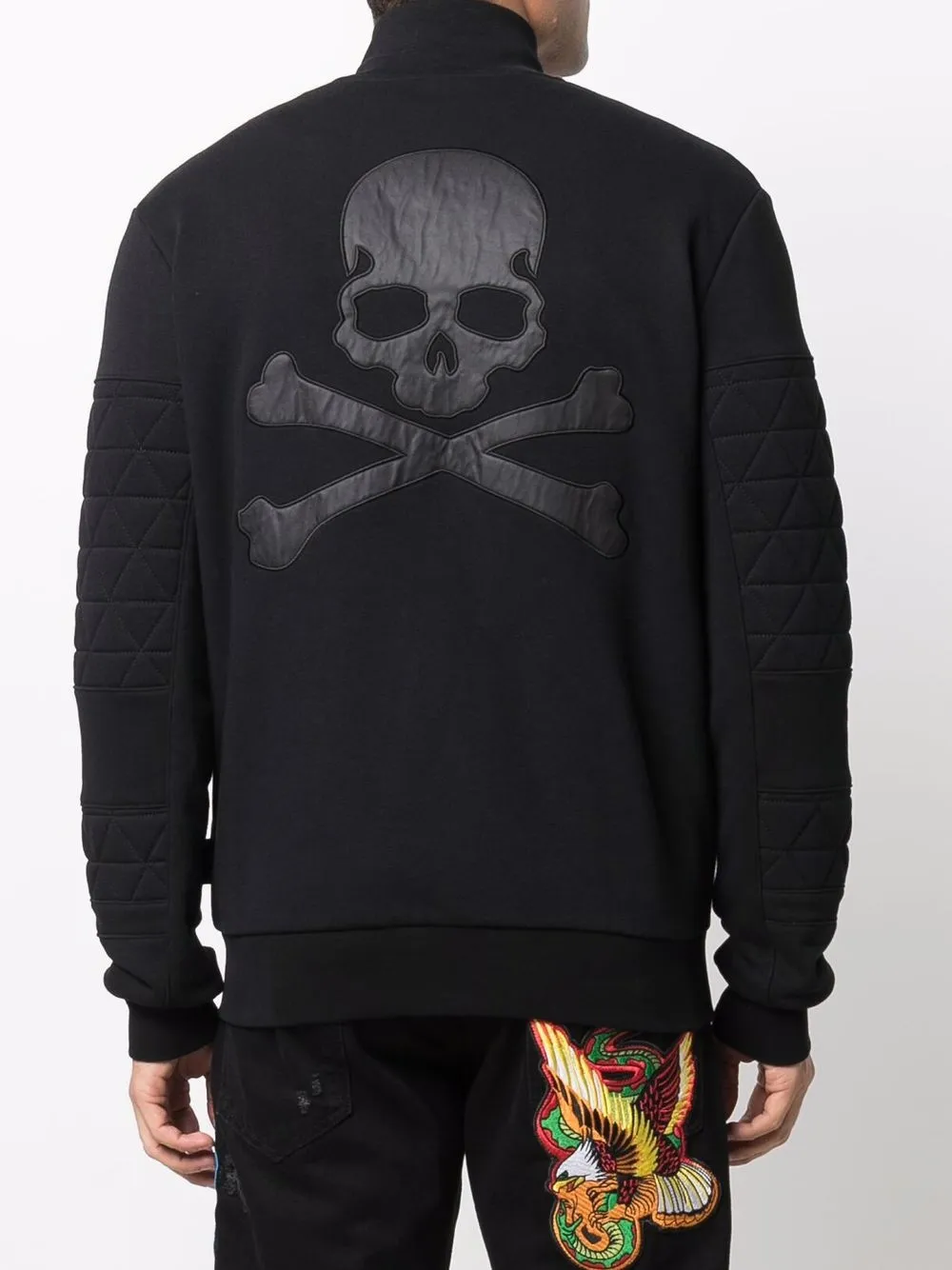 фото Philipp plein спортивная куртка на молнии с декором skull