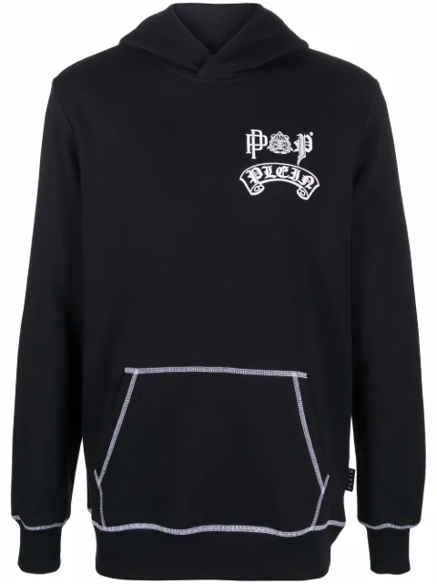 Philipp Plein logo-print pullover hoodie