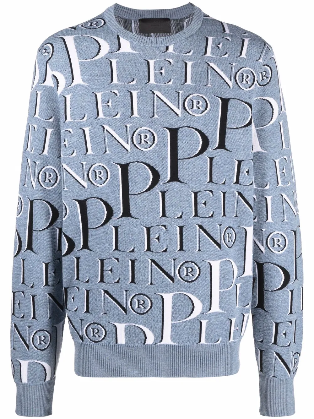 

Philipp Plein logo-intarsia knitted jumper - Blue