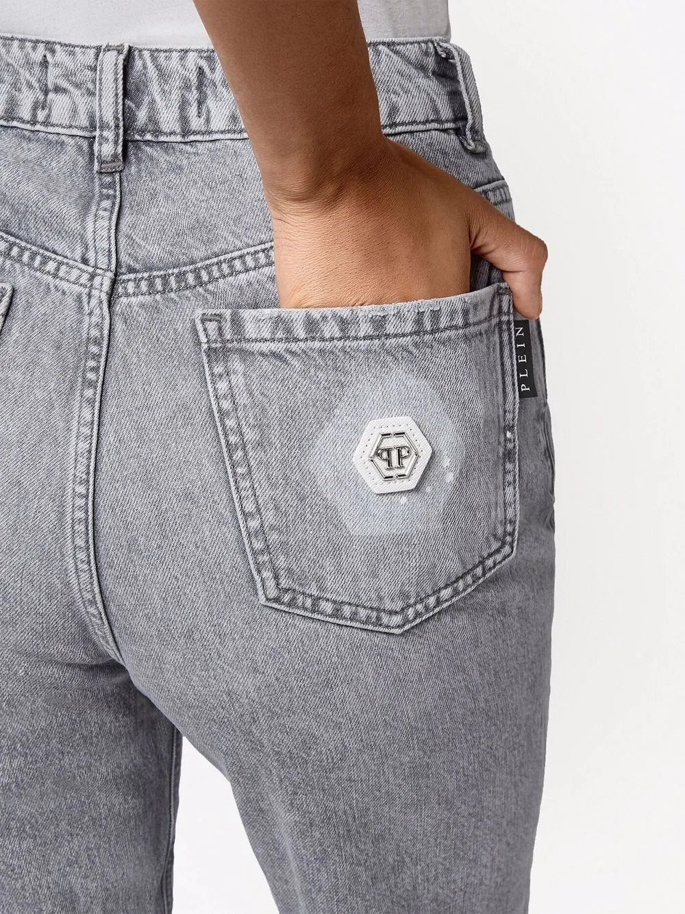 фото Philipp plein укороченные джинсы с завышенной талией