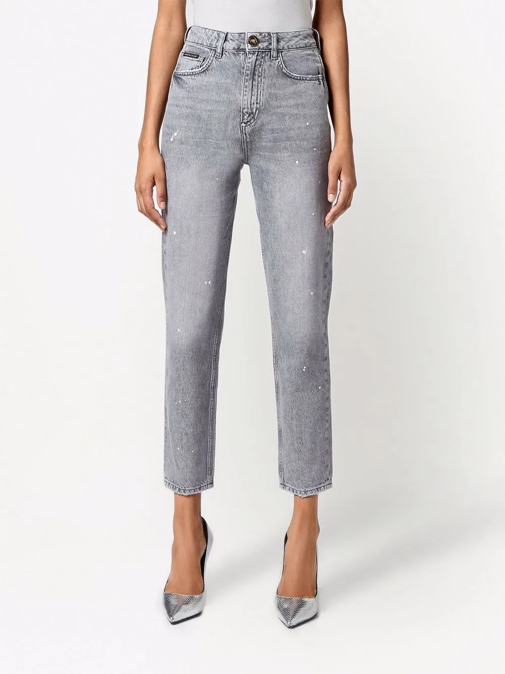 фото Philipp plein укороченные джинсы с завышенной талией