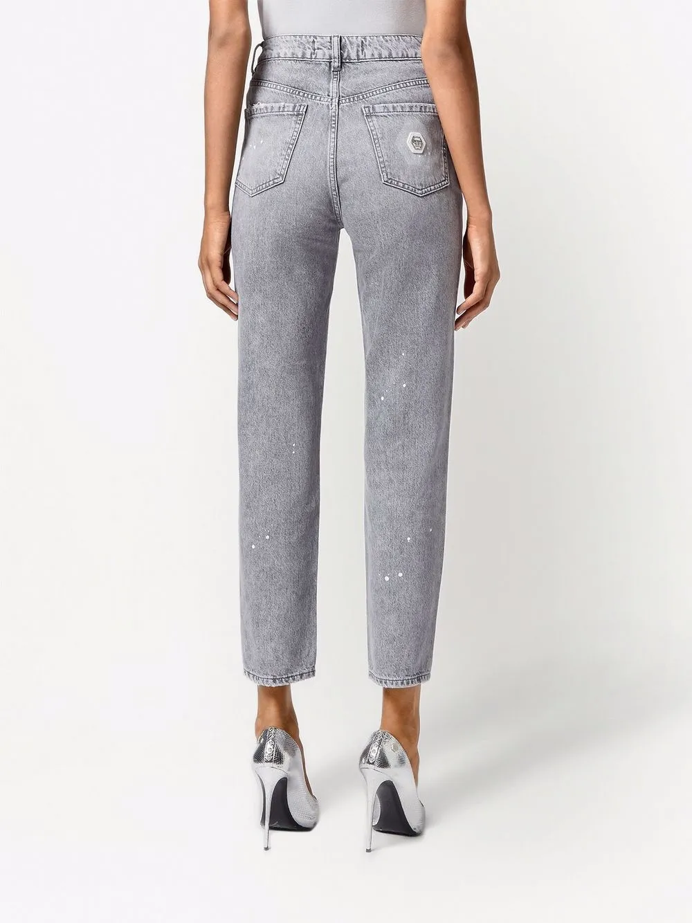 фото Philipp plein укороченные джинсы с завышенной талией