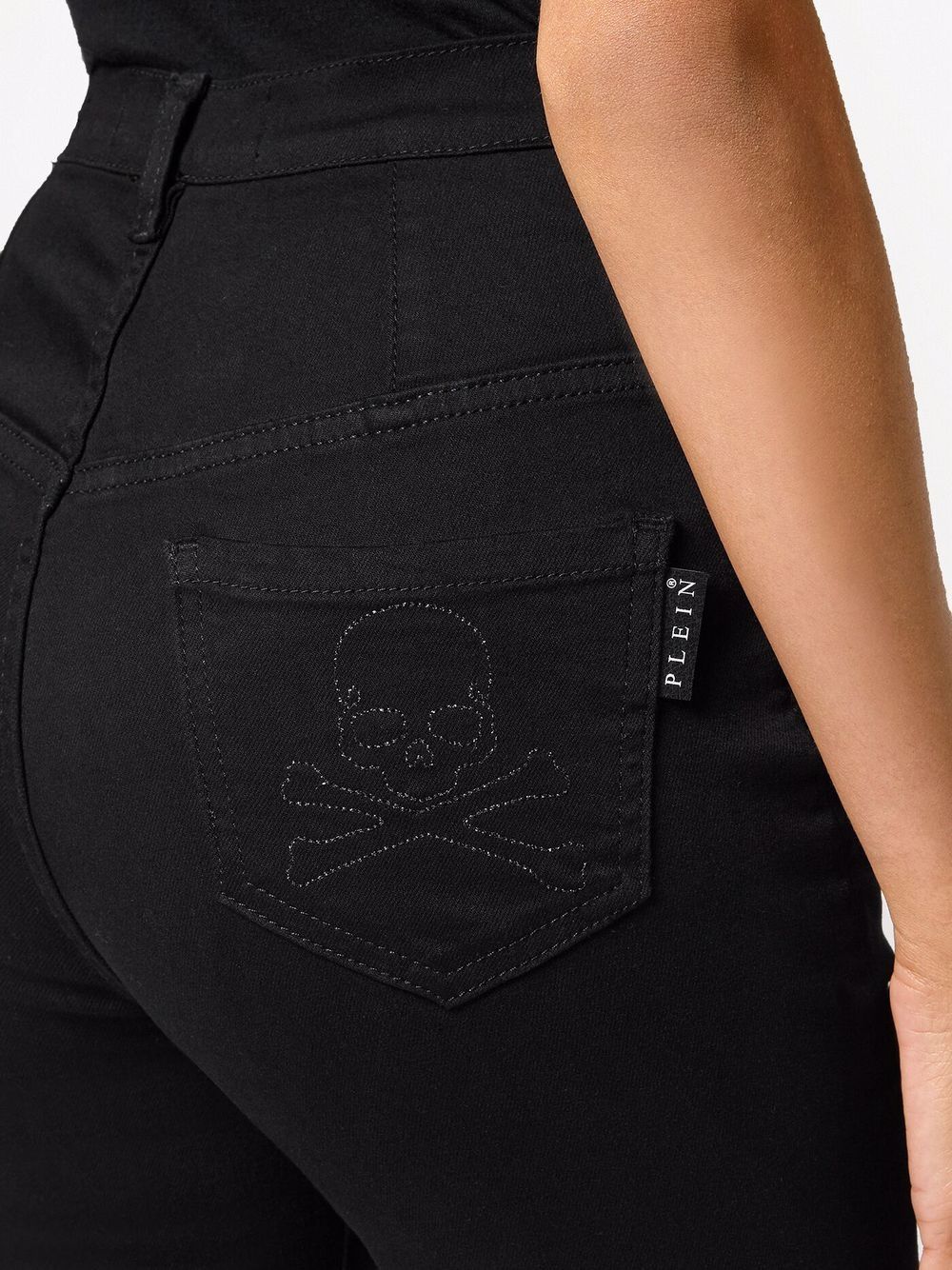 фото Philipp plein джинсы скинни с завышенной талией и вышивкой skull