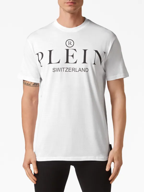Tシャツ・カットソー PHILIPP PLEIN Men T-shirt White 1 PAECMTK8122PJY002N 01 Philipp Plein logo-printed T-shirt | White | FARFETCH ID