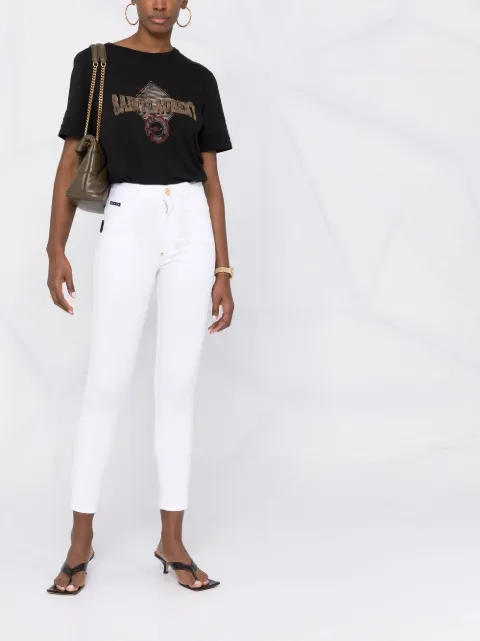 Shop Philipp Plein denim cropped skinny 