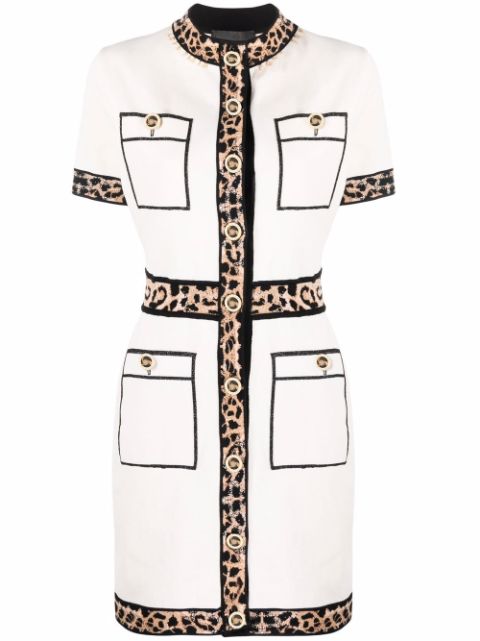 Philipp Plein leopard trim dress Women