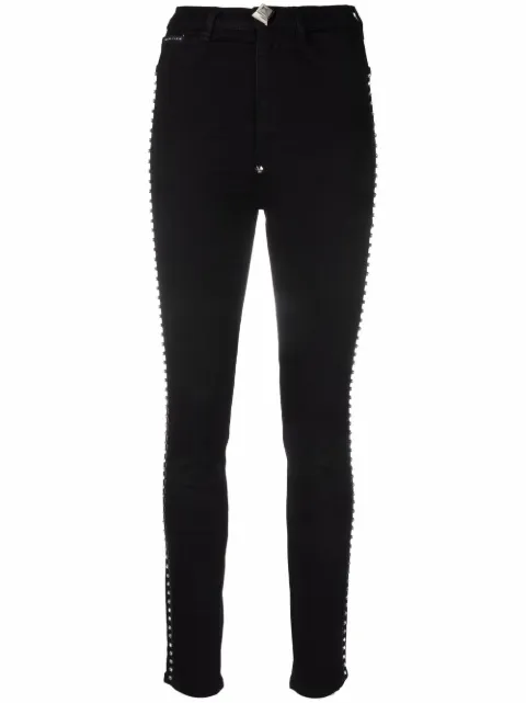 Philipp Plein Crystal super high-waist jeggins Women